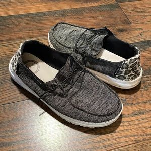Hey Dude Wendy shoes with cheetah backs!